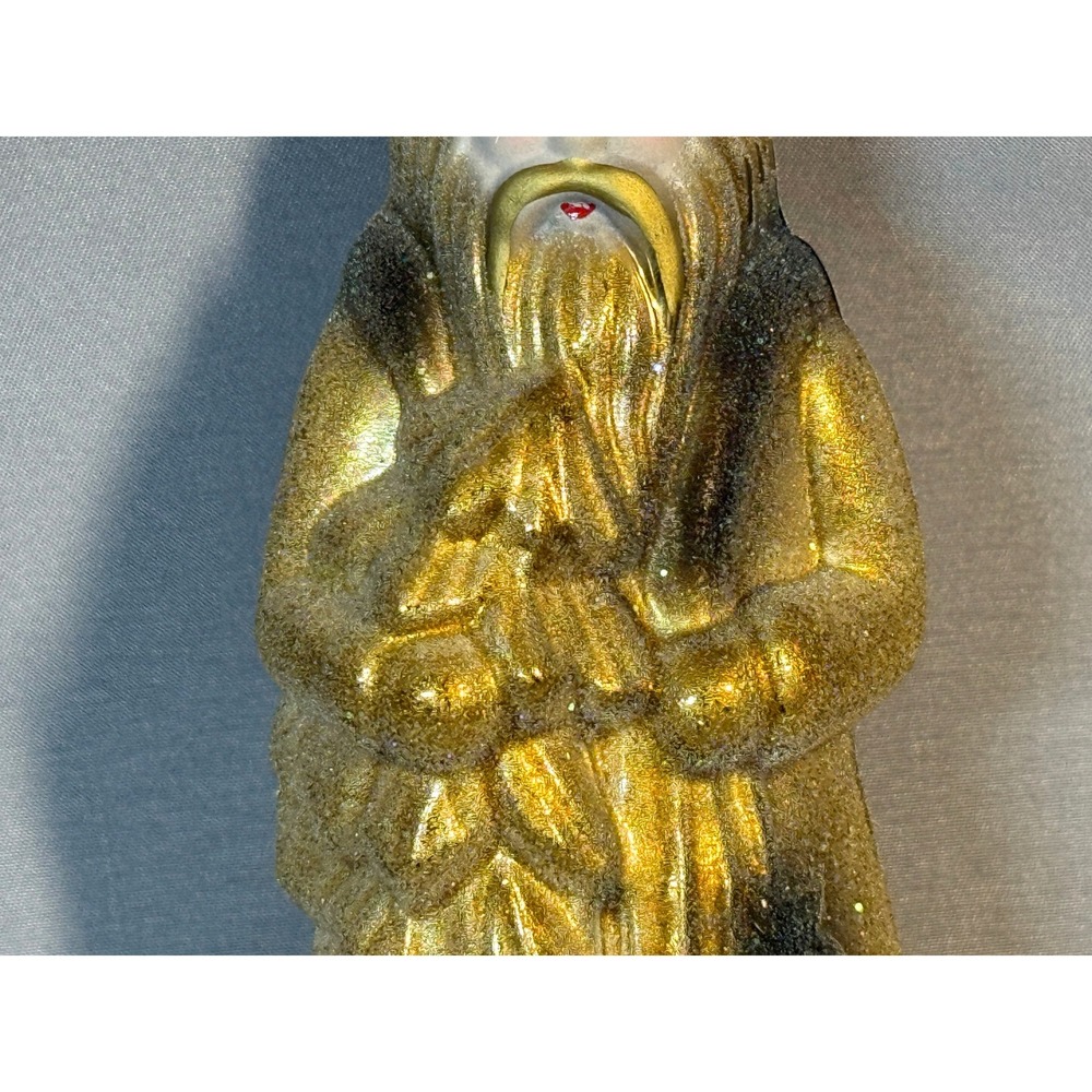 Vintage Christopher Radko Ornament Timber Claus Santa Glass Christmas Sparkly - Picture 4 of 10